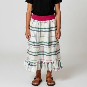 Skirt Girls 3 Colorful Plaid Pink Maxi Ruffle Tier Cotton Mom and Pop's Kids